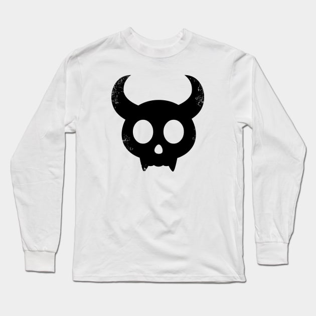 Cute Skull with Horns Long Sleeve T-Shirt by PsychicCat